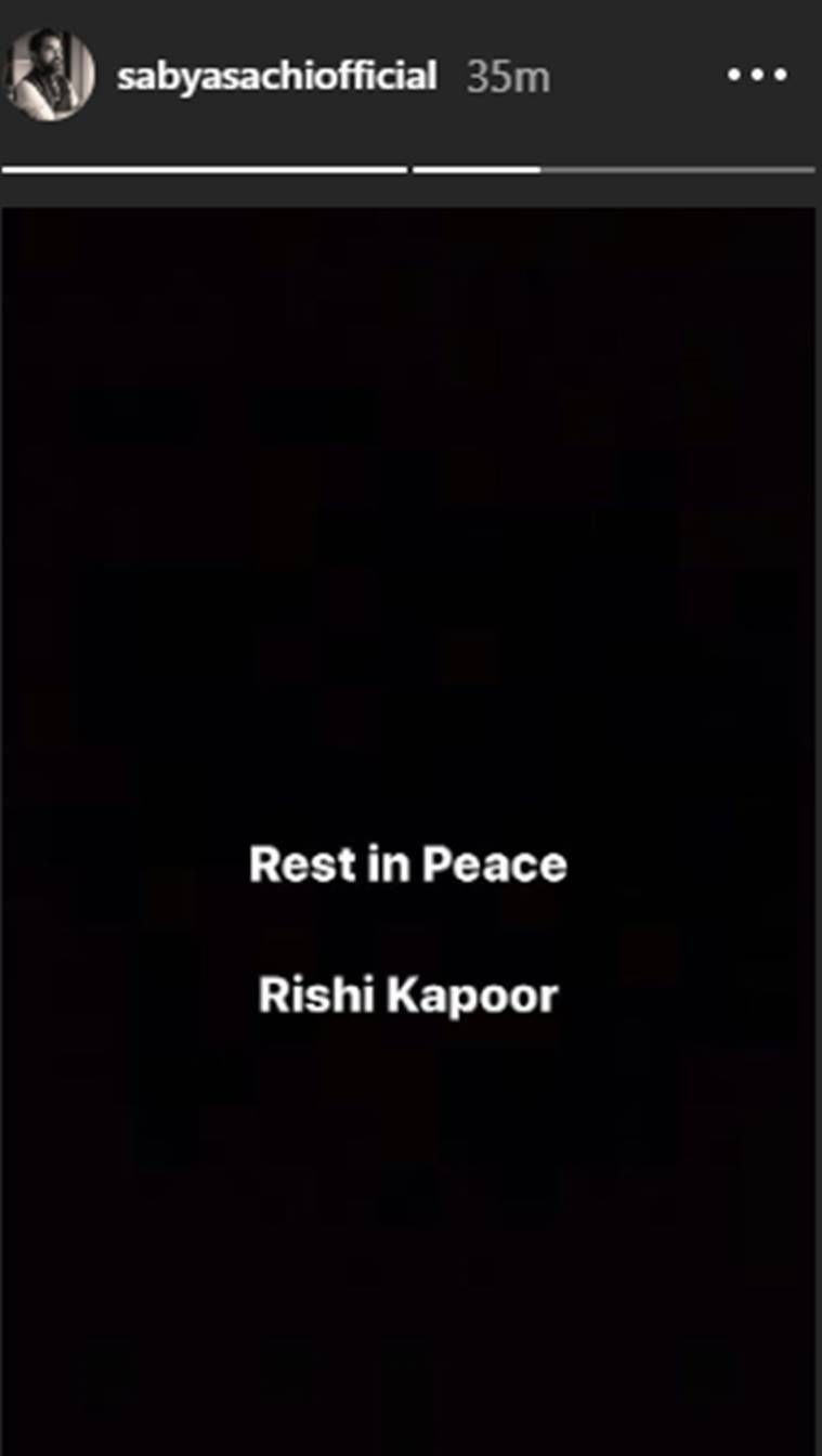 rishi kapoor, sabyasachi