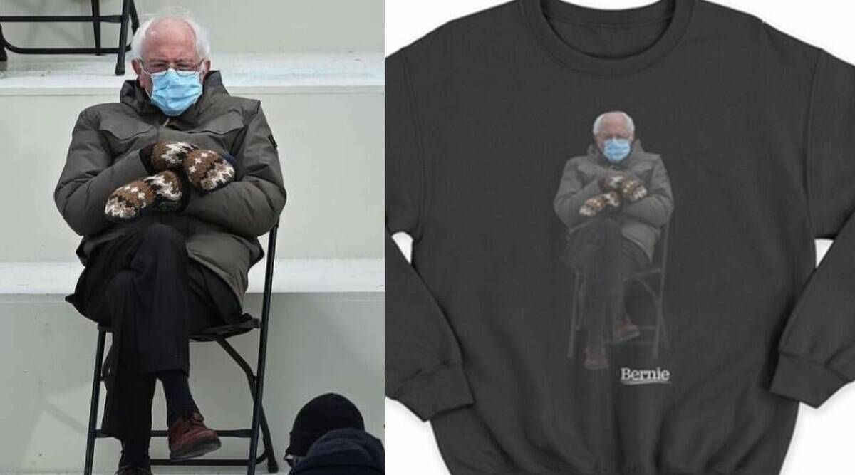 Bernie Sanders, xeyriyyə məqsədi ilə viral açılış şəkli olan sweatshirt satır