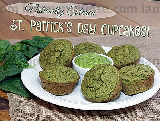 Naturligt farvede grønne cupcakes til St. Patrick's Day