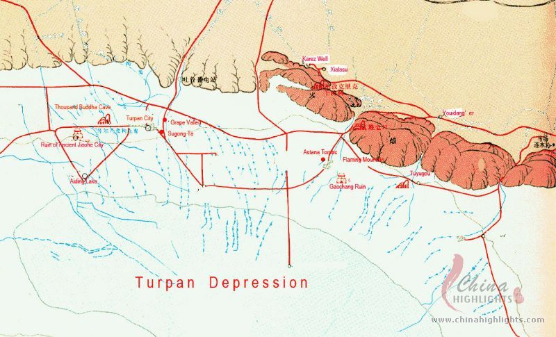 Mapa prowincji Xinjiang
