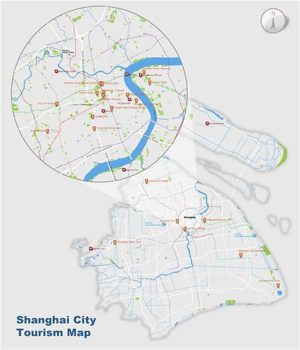 上海の都市観光地図